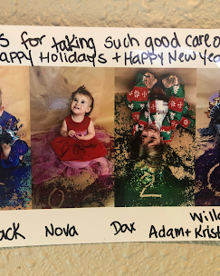 Cards and notes from patients on display at Serene Dental